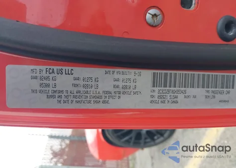 2016 Dodge Challenger R/T из США, поврежденный, VIN 2C3CDZBT0GH353426